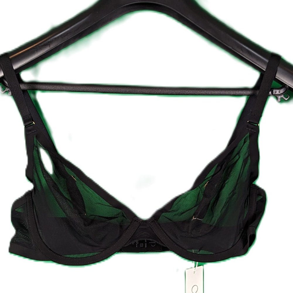 CUUP The Plunge Mesh Bra 38B Black